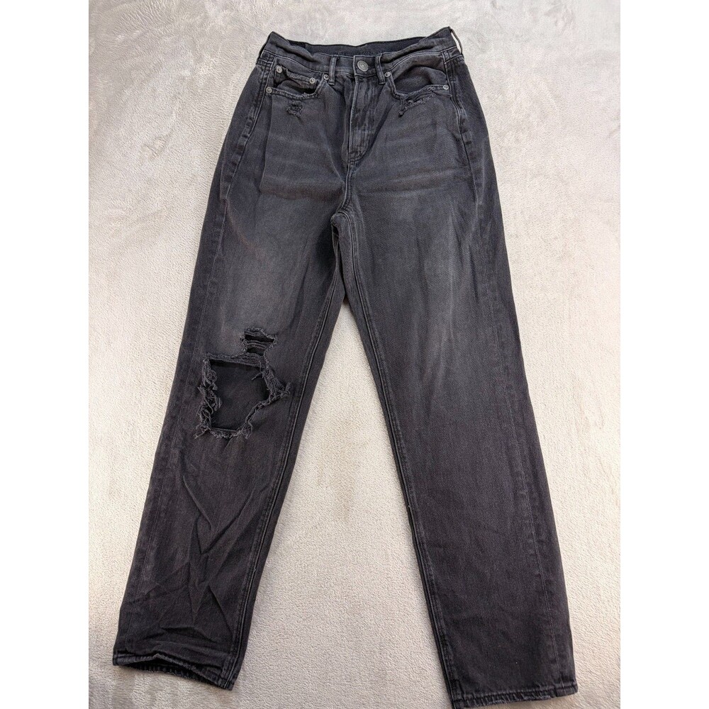 American Eagle Stretch Distressed Jeans Womens Size 4 Black Regular